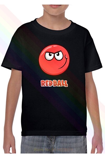 RYO FASHİON Tricou pentru copii REDBALL imprimat unisex negru cu mânecă scurtă