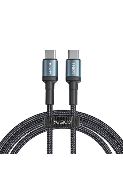 Genel Markalar Yesido CA79 2M 66W Hasırlı Type-C to Type-C PD Hızlı Şarj Kablosu - Siyah