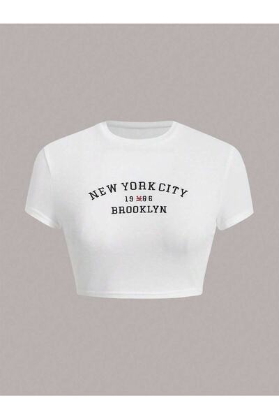 Jose Clothing FEMEI IMPRIMAT OTURAN PE CORP MÂNECĂ SCURTĂ CROP BLUZ JC 2023342