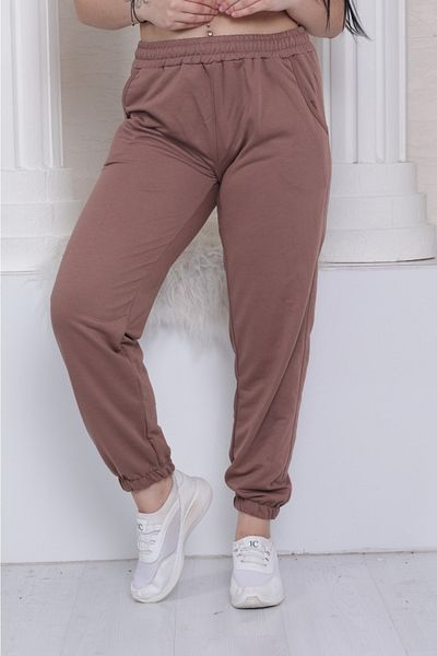 Tight Lady Γυναικείο Καφέ Χρώμα Καλοκαιρινό Ελαστικό Πόδι Κλασικό Φούτερ