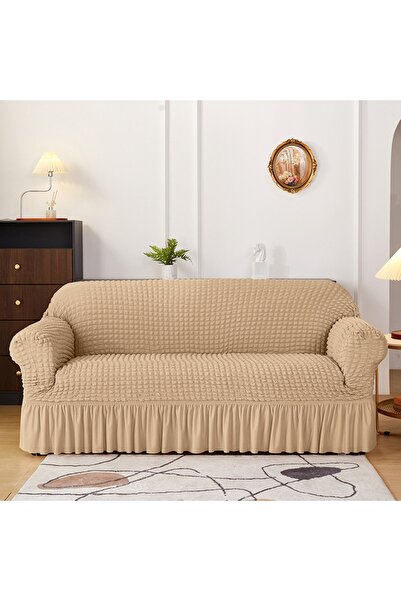 Bright Home أريكة ملفوفة، أريكة، غطاء سرير أريكة، مرن، مرن، تنورة لأريكة 3 أشخاص