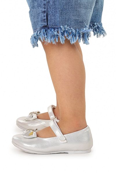 Kiko Kids Girl's Bow Detailed Velcro Ballerina Shoes