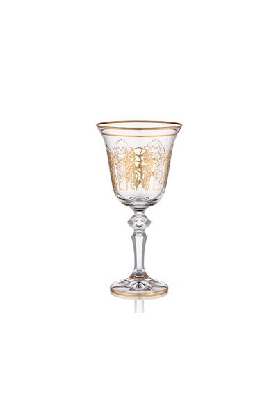 Decorium Florance 24 Ayar Altın Yaldızlı 110 ml 6 Parça Cam Kırmızı Şarap Kad...