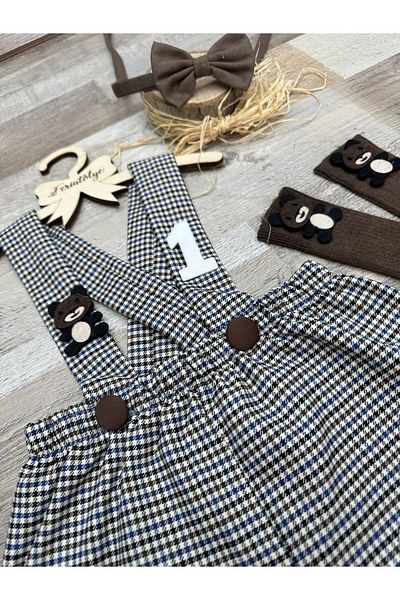 Feriatolye Teddy bear concept baby boy 1 year old birthday special day outfit