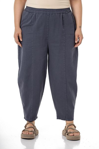 DISENTIS MODEST Large Size Half Shalwar Elastic Waist Anthracite Trousers