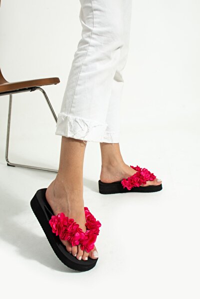 Bermody Papuci de plajă Mia Platform Fuchsia Flip Flops