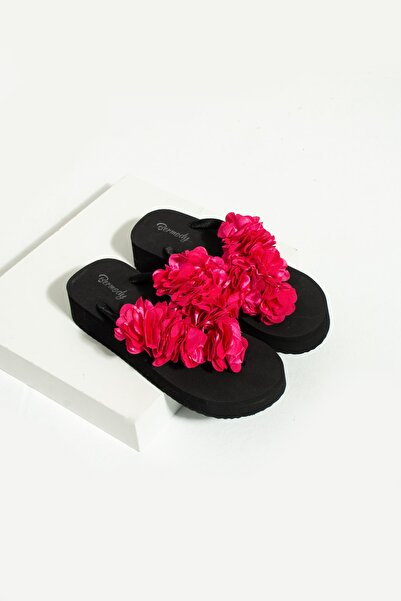 Bermody Papuci de plajă Mia Platform Fuchsia Flip Flops
