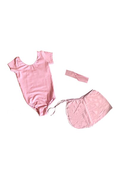 rosyshowcostumes 5/6 Yaş: 4 No Pembe Bale Çalışma Mayo Seti (MAYO, ETEK, SAÇ ...
