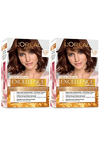 L'Oreal Paris Excellence Saç Boyası 6.32 Karamel Kahve 2'li Set