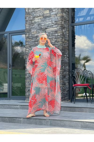 ButikKardelen Camellia Hijab Swimsuit - Patterned on 5 Pieces