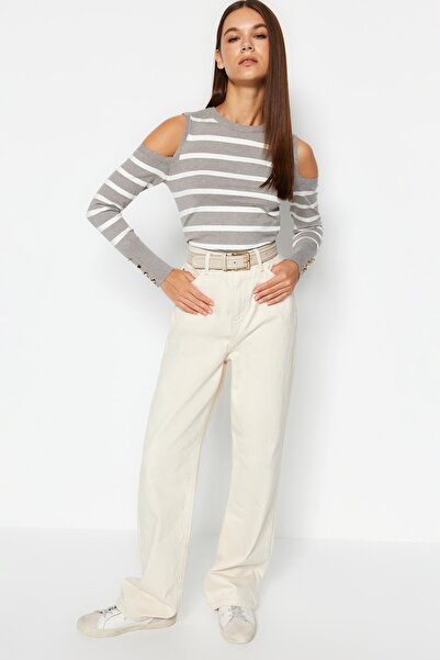 Trendyol Collection Gray Premium/Special Yarn Knitwear Sweater TWOAW24KZ00669