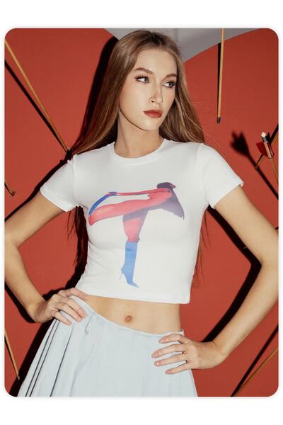 Jose Clothing ΓΥΝΑΙΚΕΙΑ ΕΚΠΤΩΜΕΝΗ ΣΤΟ ΣΩΜΑ ΚΟΝΤΟΜΑΝΙΚΗ CROP ΜΠΛΟΥΖΑ