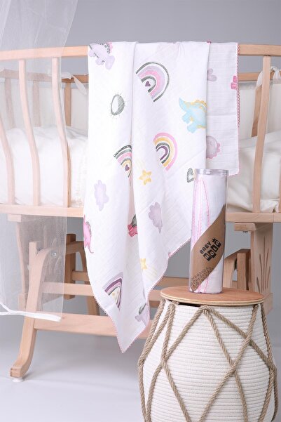 Babyhola Müslin Örtü 85x90cm Dinozor Desen Organik Hediyelik Emzirme Alt Açma...