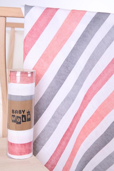 Babyhola Muslin Cover 80x80cm Line Pattern Organic Gift Breastfeeding Bottom Opening Newborn Stroller Cover