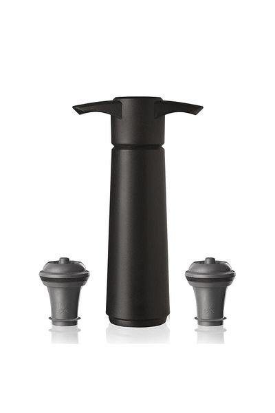 Vacu Vin Black Wine Protector - 1 Pump 2 Plugs - Boxed