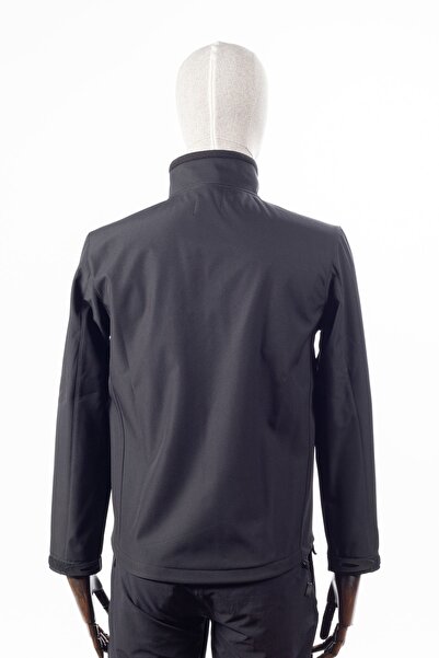 Huğlu Siyah Renk Suya Dayanıklı Softshell Mont