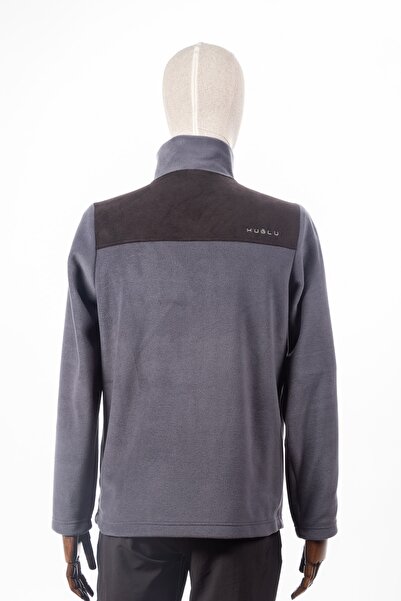 Huğlu Iki Renkli Üç Cepli Fermuarlı Robalı Polar Hırka