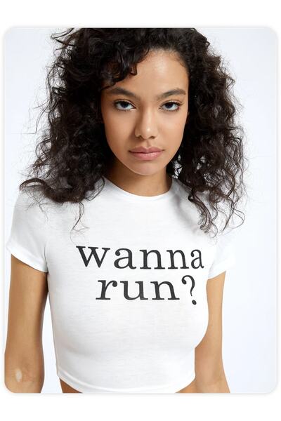 Jose Clothing BLUZĂ CROP TOP CU MÂNECĂ SCURTĂ PENTRU CORP IMPRIMAT FEMEI