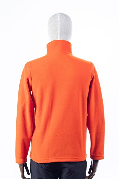 Huğlu 6 Cepli Fermuarlı Turuncu Renk Polar Hırka