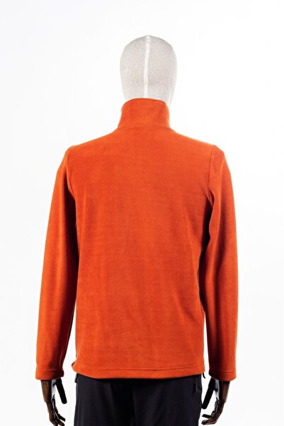 Huğlu Kiremit Rengi Yarım Fermuarlı Polar Sweatshirt