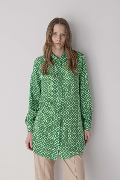 DeFacto Regular Fit Etnik Desenli Viskon Gömlek Tunik