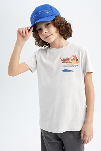 DeFacto Boy's Printed Short Sleeve T-Shirt Shorts Set of 2