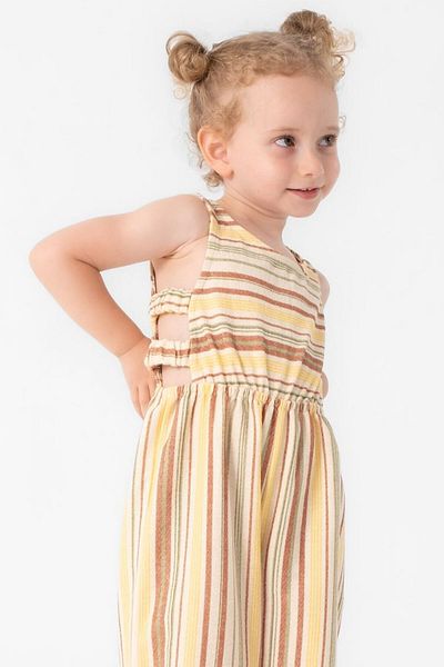 Hally & Son Girl's Striped Jumpsuit 100% Cotton