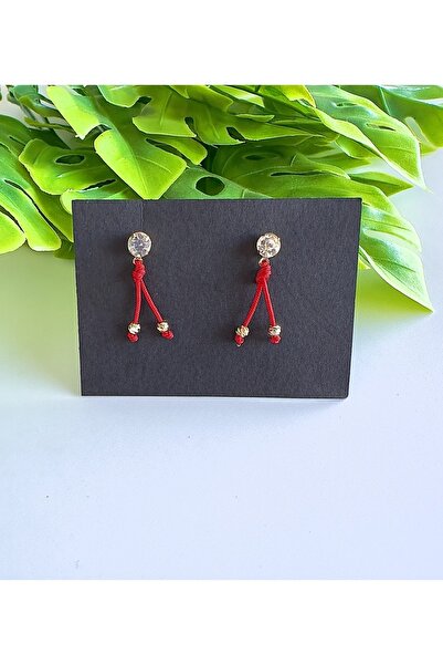 Atelier Çağla Tektaş Kırmızı İp Küpe