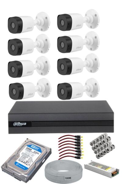 DAHUA 8 Kameralı Güvenlik Kamerası Full Set 2tb Hdd