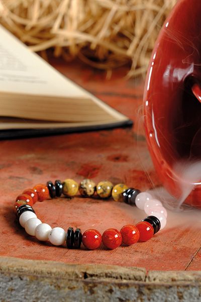 Ssilhoutte Doğaltaş Pisces Patterned Natural Stone Bracelet for Women and Men - Jasper, Coral, Moon Stone, Pink Quartz Certified