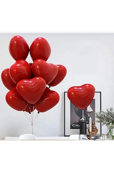 Yogi parti Red Balloon with heart 25 pieces