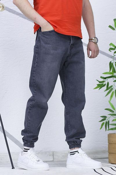 WAFRA Men's Elastic Waist Boyfriend Jeans 656