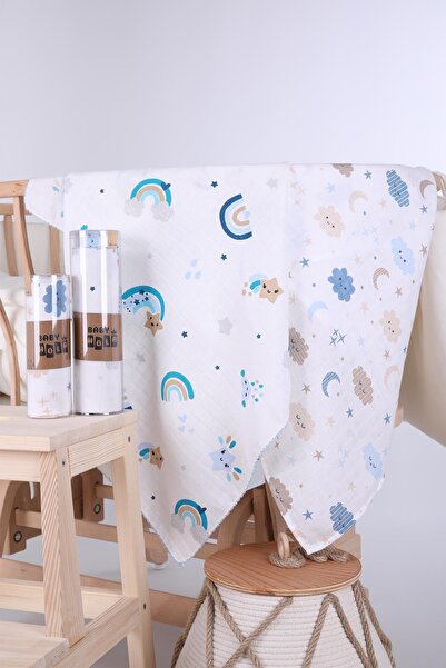 Babyhola 80x80cm 85X90cm 2-Piece Muslin Cover Set Cloud Patterned Boxed Organ...