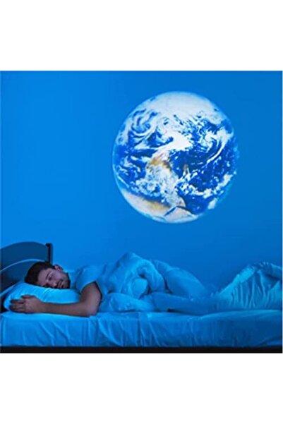 YENİTECH Dünya Ay Projeksiyon Lambası Mini Arka Plan Atmosfer Çocuklar Yatak Odası Şarjlı Projektör