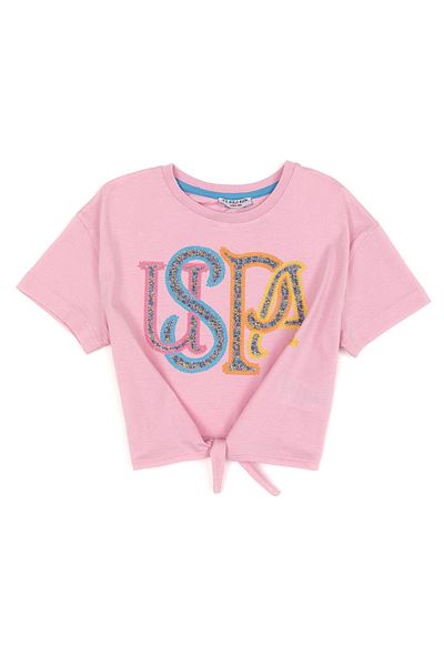 U.S. Polo Assn. Set de pijamale roz pudrat pentru fete