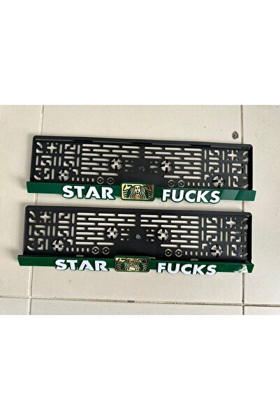 KARA AUTO Starfucks Desenli Oto Plakalık 1 Çift 2 Adet