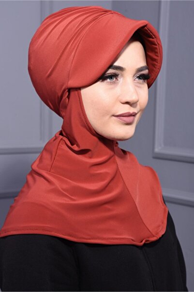 Nowa Scarf وشاح قبعة رياضية بلون الطوب - مناسب للاستخدام في حمام السباحة