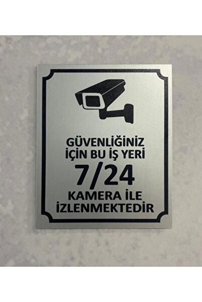 Dekokonsept Güvenlik Kamerası Uyarı Levhası (10*12 cm Mini Boy)