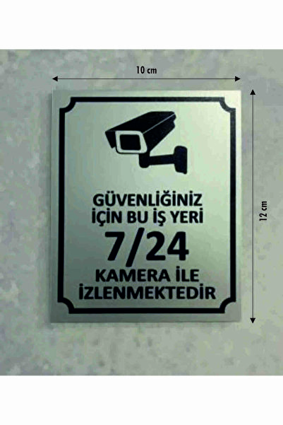 Dekokonsept Güvenlik Kamerası Uyarı Levhası (10*12 cm Mini Boy)