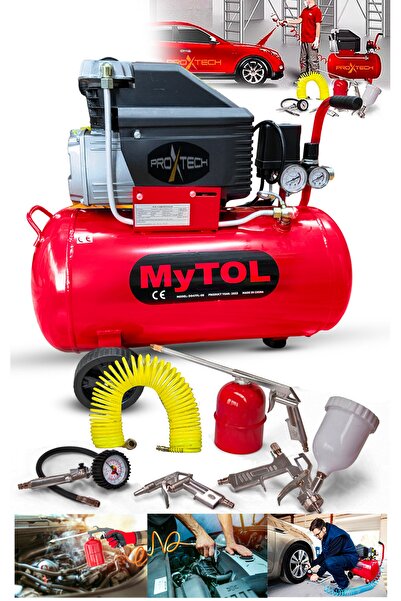 PROXTECH Full Paket En Çok Tercih Edilen 2HP 50 LtHava Kompresörü Boya,Lastik...