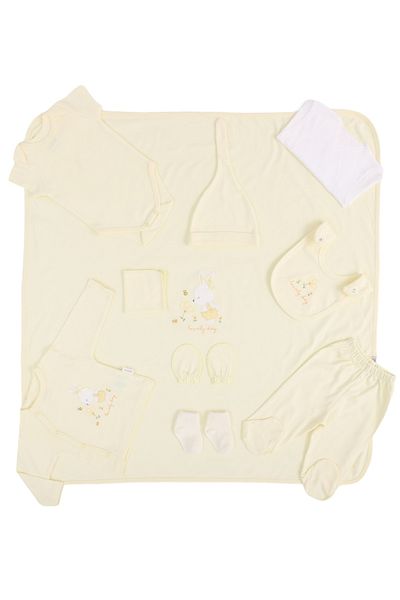 Bebitof Rabbit Patterned 100% Cotton 10 Piece Bodysuit Set