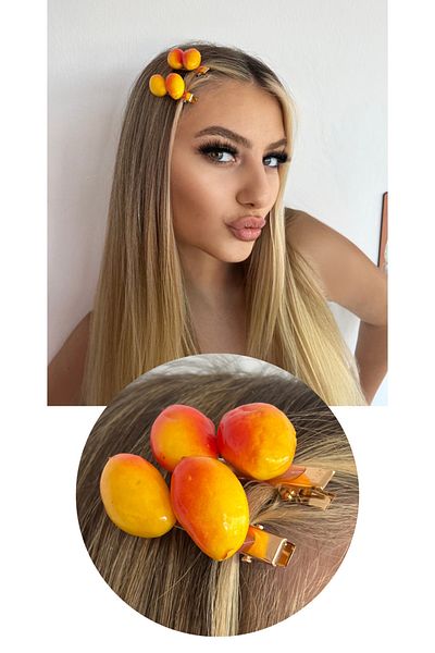 TAKIŞTIR مشبك جانبي على شكل فاكهة مكون من قطعتين
