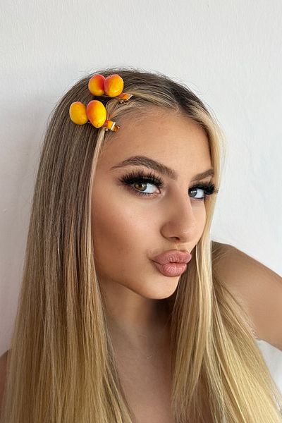 TAKIŞTIR مشبك جانبي على شكل فاكهة مكون من قطعتين