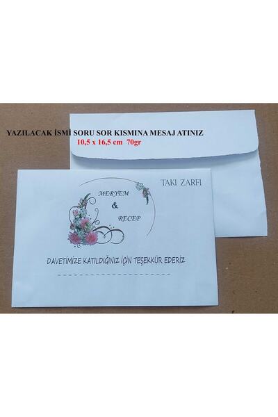 ART HEDİYE 60 de bucăți personalizat pentru numele tău nuntă logodna henna bani bijuterii plic 10,5 X 16,5 cm Tsr