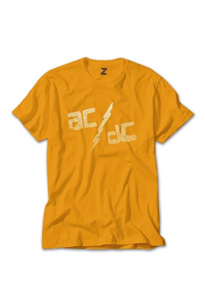 Z zepplin تي شيرت أصفر رذاذ AC DC