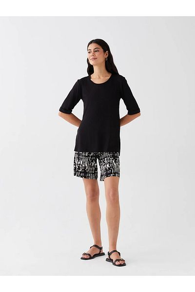 LC Waikiki LC WAIKIKİ AYMİRA BREATHABLE ANTI-SWEATING Basic Women's Elastic Waist Patterned Shorts