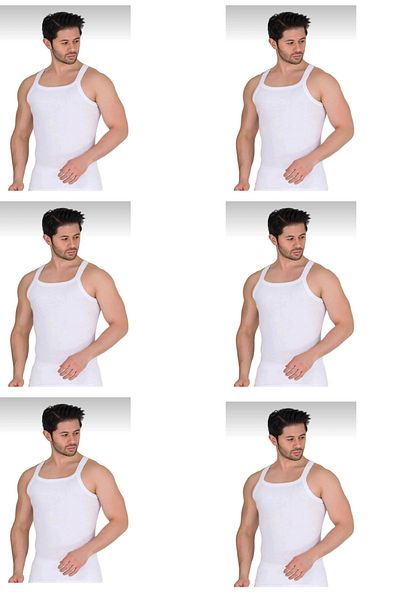 Berrak Men's Summer Thin Strap Ribbed Camisole Undershirt Cotton Pack of 6