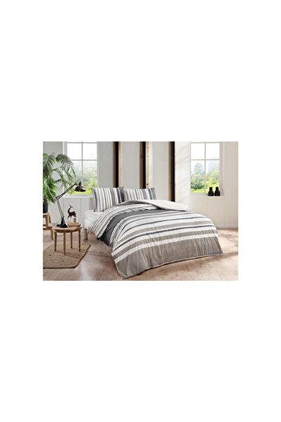 Taç Ranforce Çift Kişilik Nevresim Takımı Echo Kahve