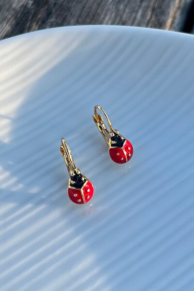 Floriaco Uğur Böcekli Küpe Kadın Genç Çocuk Küpe Kırmızı Uğur Böceği Küpe Hediye Küpe