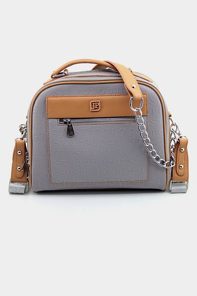 Just Polo Gray New Season Medium Size 4 Compartment Shoulder and Crossbody Bag 24x29cm PBU4025